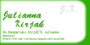 julianna kirjak business card